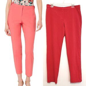 CALVIN KLEIN CK Skinny Highline Pants Coral Pink Red Tapered Leg Cropped Ankle